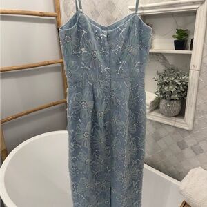 Dress the Population Blue Beaded Dress